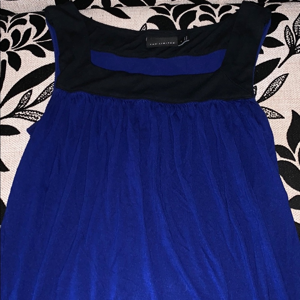 Blue and Black Flowy Limited Tank Size S